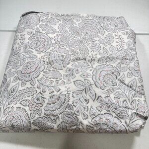 Pottery Barn Teen Queen Duvet gray blue floral paisley cotton